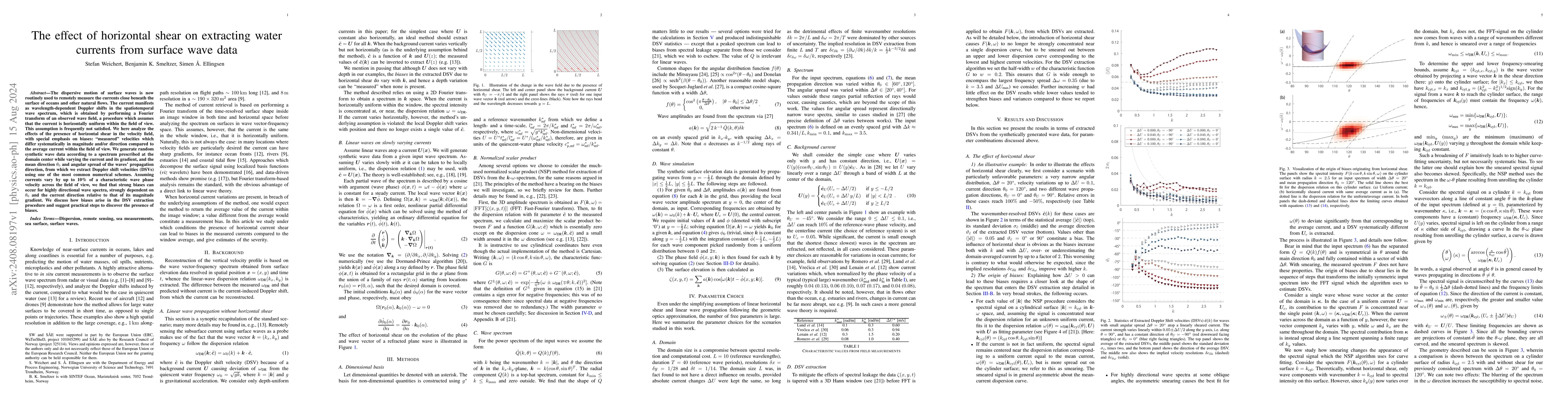 Thumbnail for The Effect of Horizontal Shear on Extracting Water Currents From Surface
  Wave Data