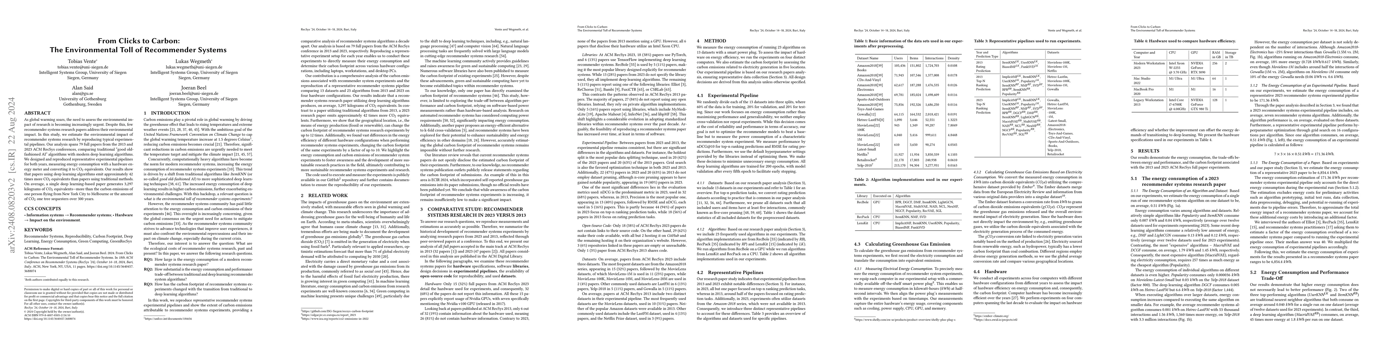 Thumbnail for From Clicks to Carbon: The Environmental Toll of Recommender Systems
