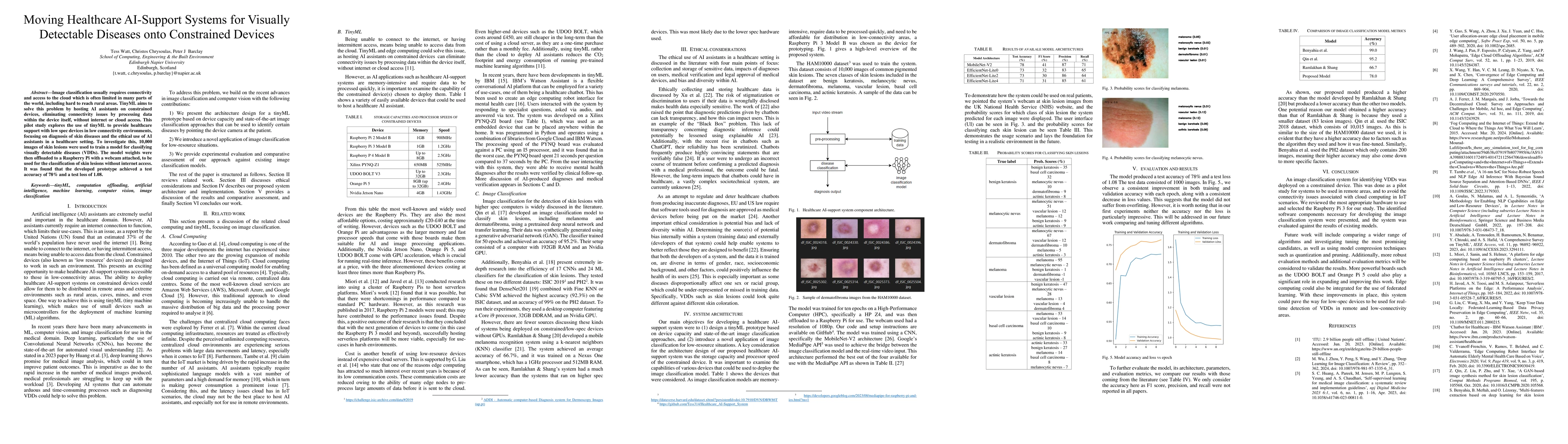 Thumbnail for Moving Healthcare AI-Support Systems for Visually Detectable Diseases
  onto Constrained Devices