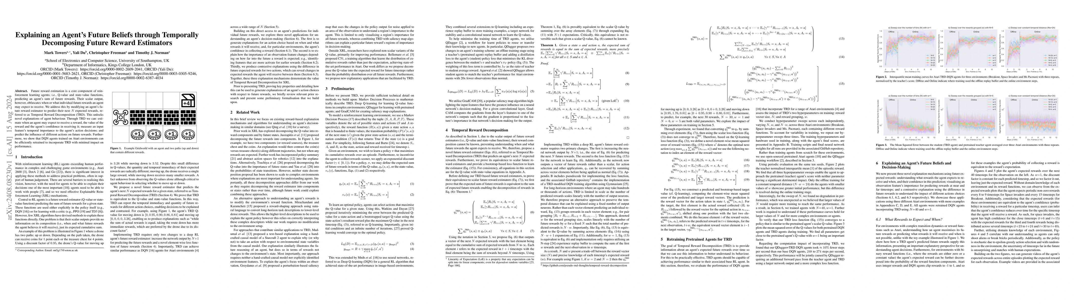 Thumbnail for Explaining an Agent's Future Beliefs through Temporally Decomposing
  Future Reward Estimators