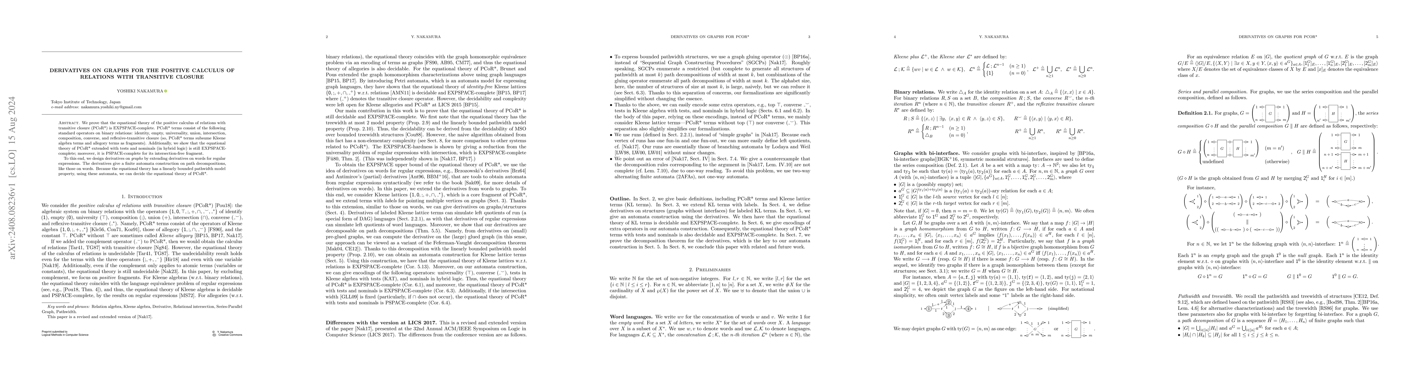Thumbnail for Derivatives on Graphs for the Positive Calculus of Relations with
  Transitive Closure