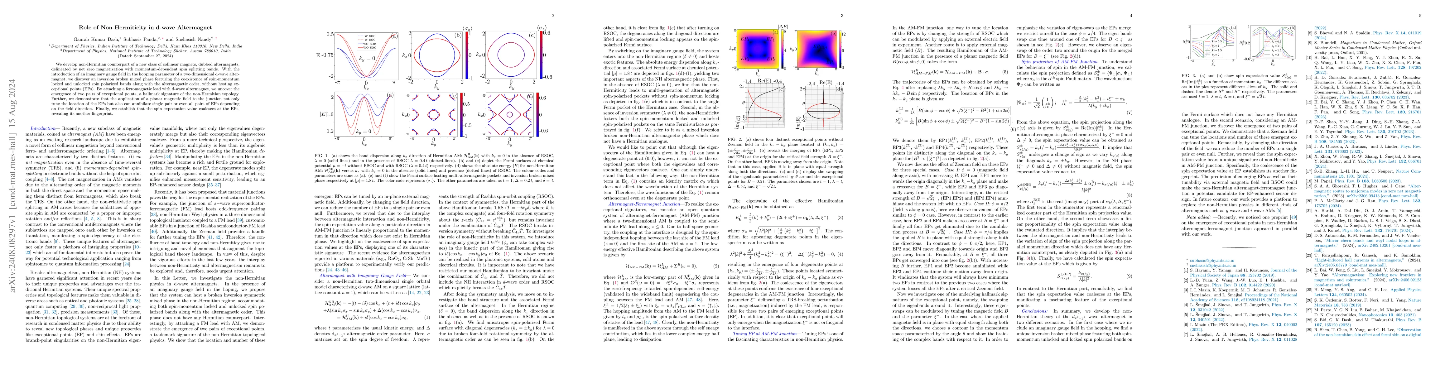 Thumbnail for Role of Non-Hermiticity in d-wave Altermagnet