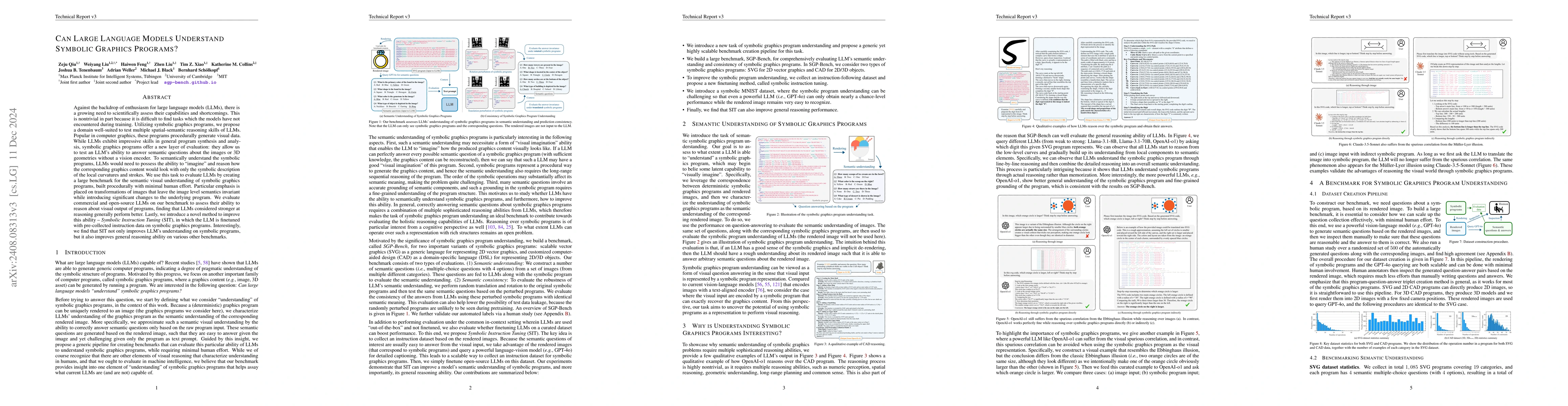 Thumbnail for Can Large Language Models Understand Symbolic Graphics Programs?