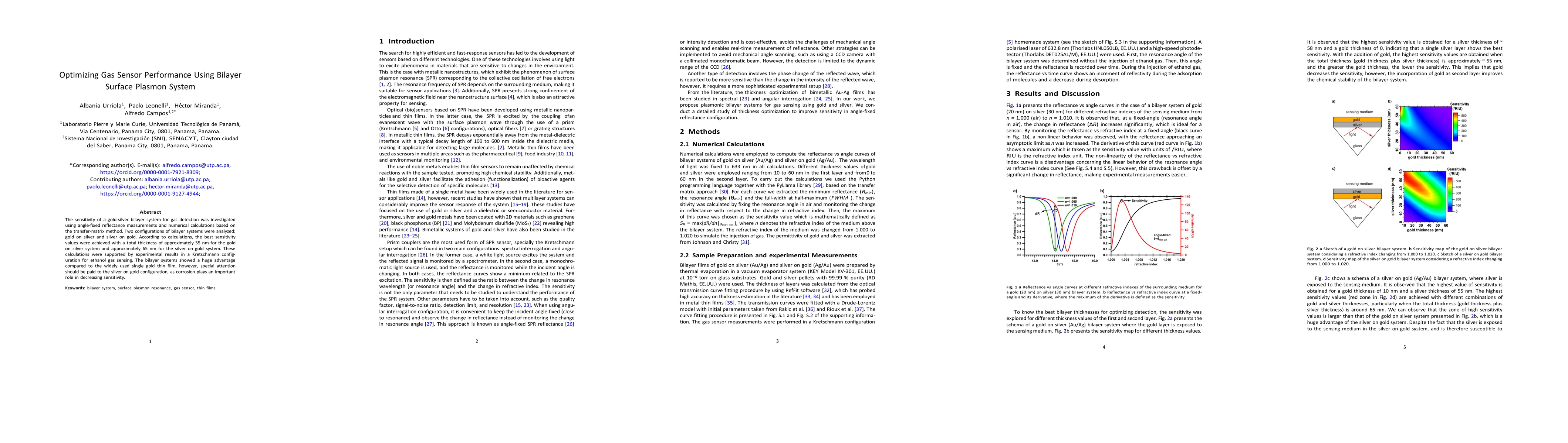 Thumbnail for Optimizing Gas Sensor Performance Using Bilayer Surface Plasmon System