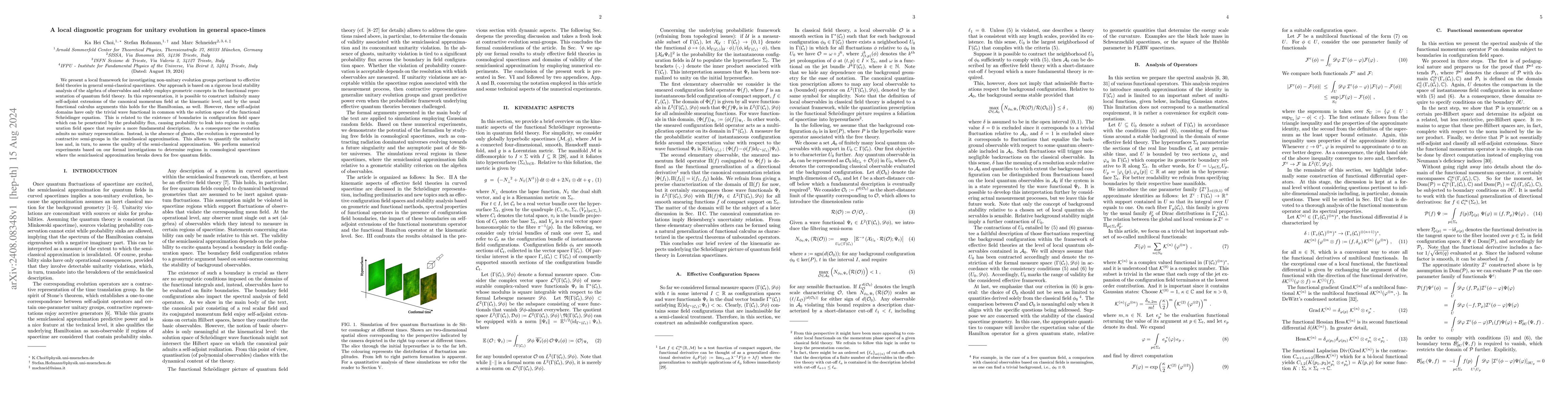 Thumbnail for A local diagnostic program for unitary evolution in general space-times