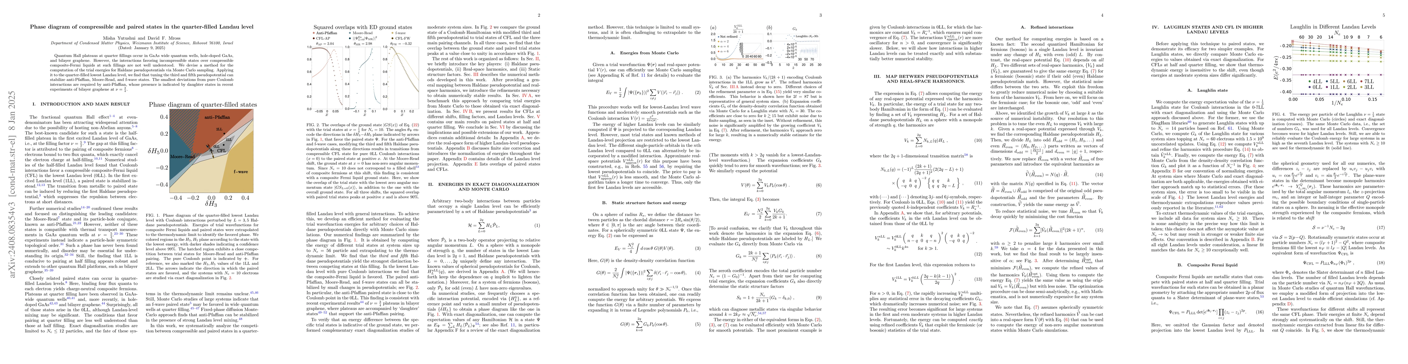 Thumbnail for Phase diagram of compressible and paired states in the quarter-filled
  Landau level