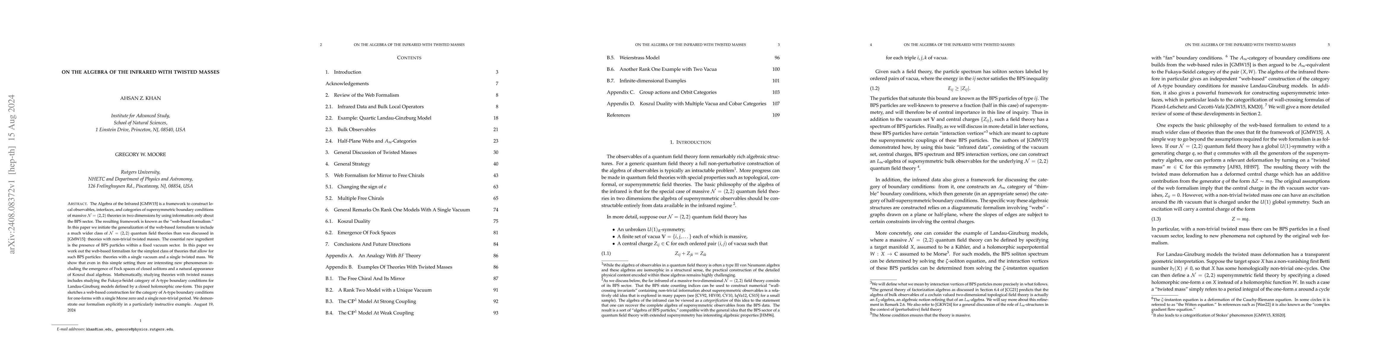 Thumbnail for On the Algebra of the Infrared with Twisted Masses