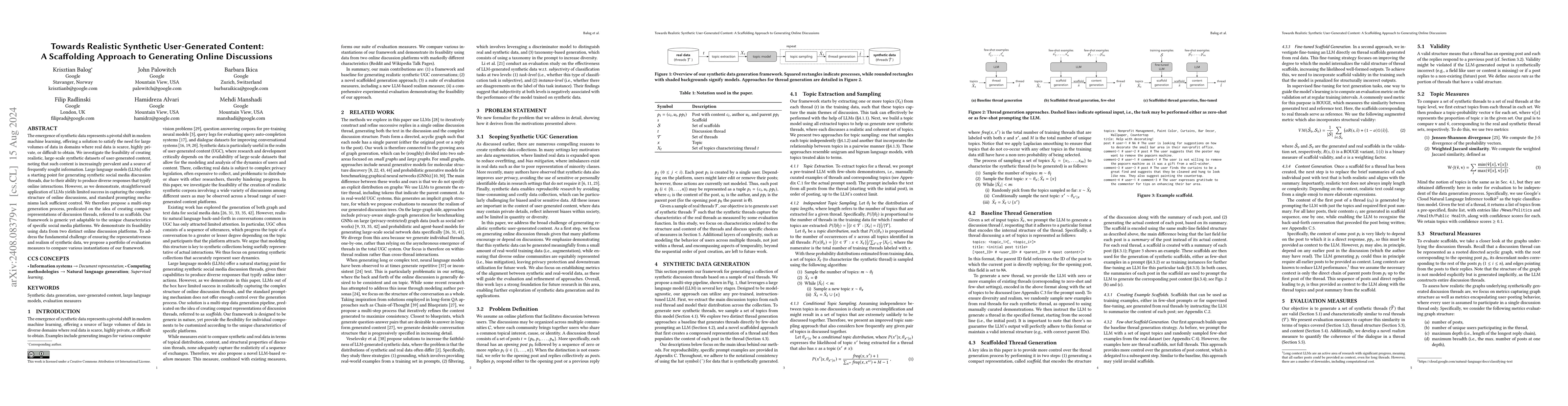 Thumbnail for Towards Realistic Synthetic User-Generated Content: A Scaffolding
  Approach to Generating Online Discussions