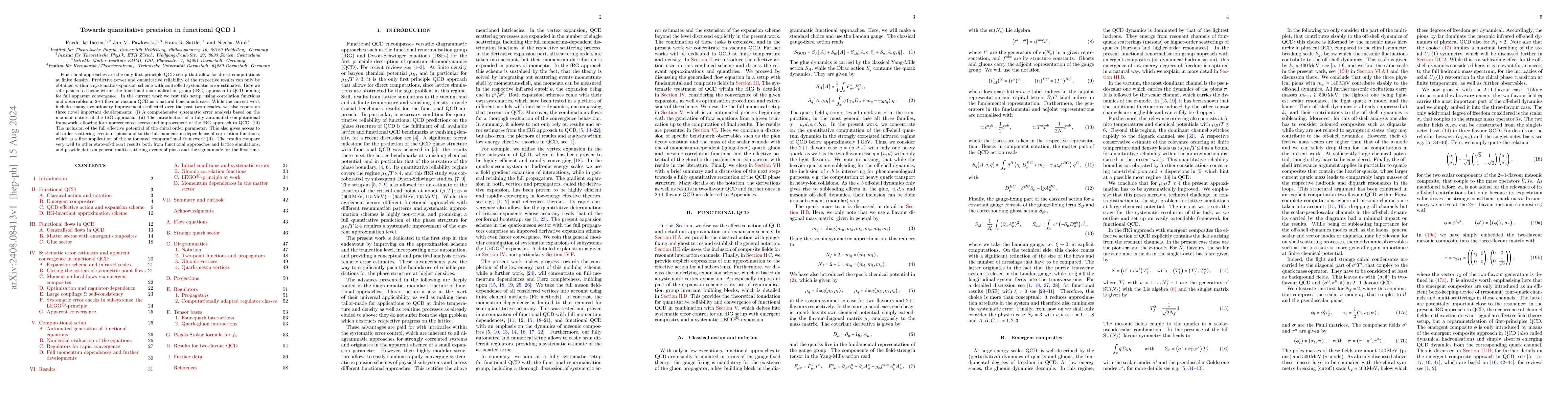 Thumbnail for Towards quantitative precision in functional QCD I