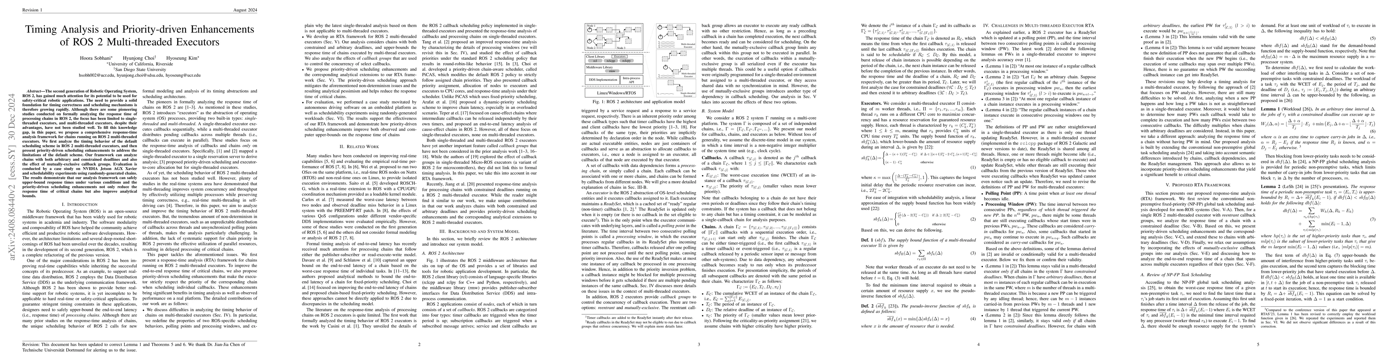 Thumbnail for Timing Analysis and Priority-driven Enhancements of ROS 2 Multi-threaded
  Executors