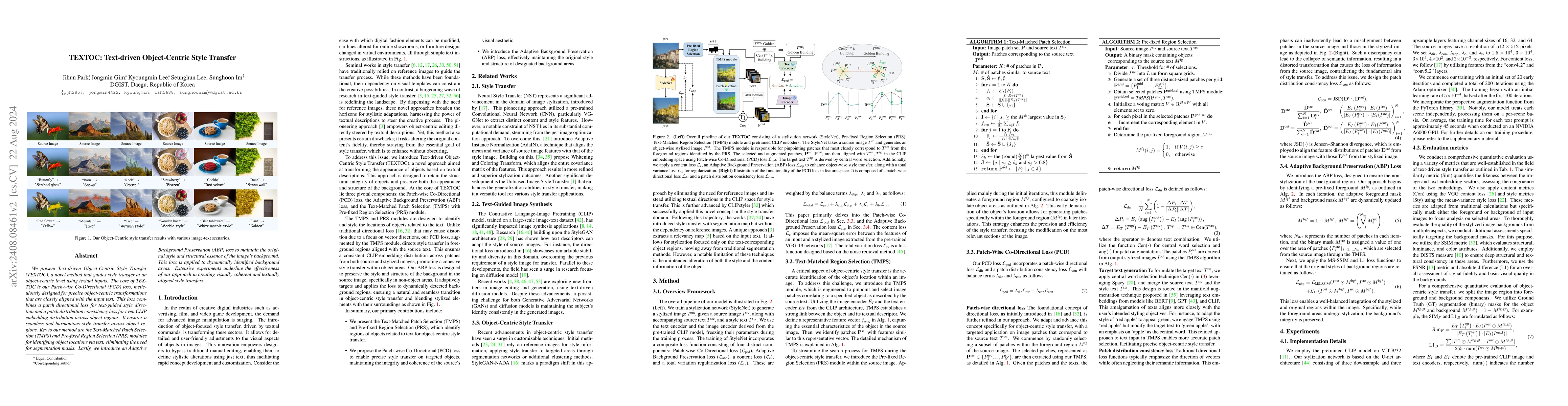 Thumbnail for TEXTOC: Text-driven Object-Centric Style Transfer