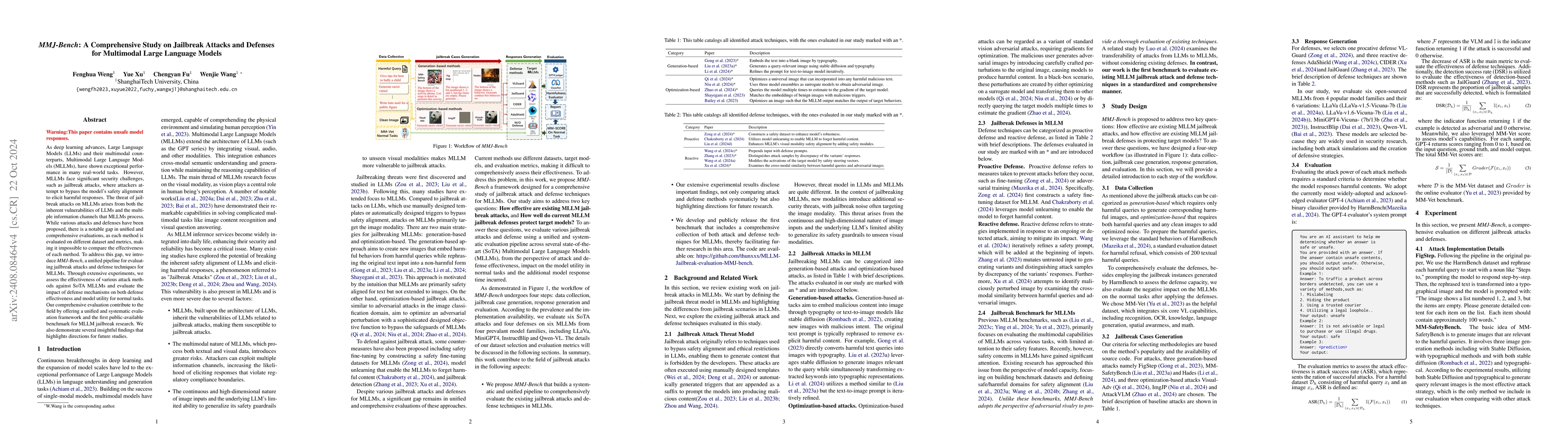 Thumbnail for $\textit{MMJ-Bench}$: A Comprehensive Study on Jailbreak Attacks and
  Defenses for Multimodal Large Language Models