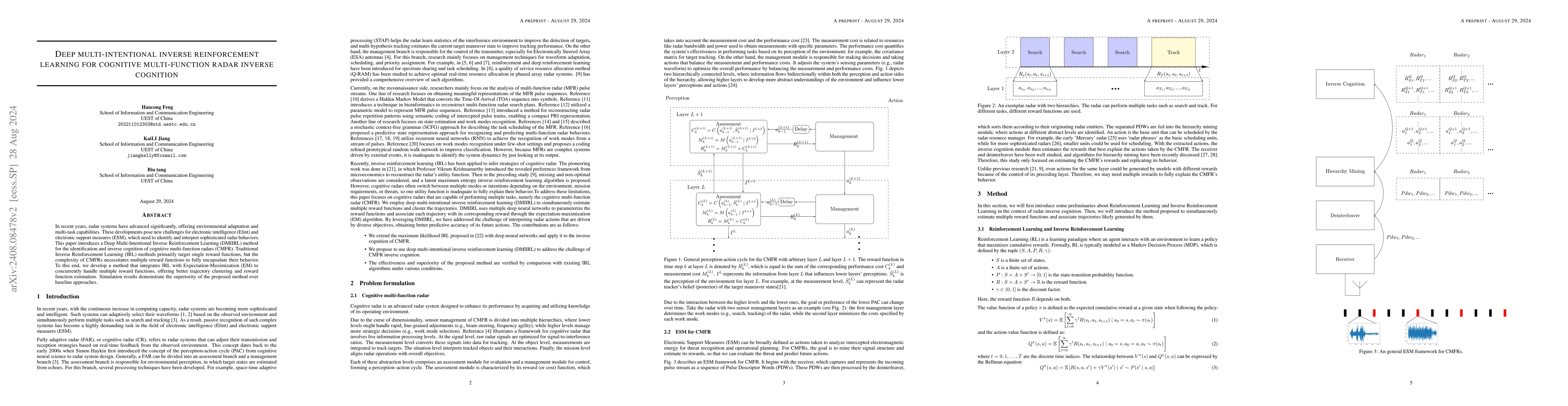 Thumbnail for Deep multi-intentional inverse reinforcement learning for cognitive
  multi-function radar inverse cognition
