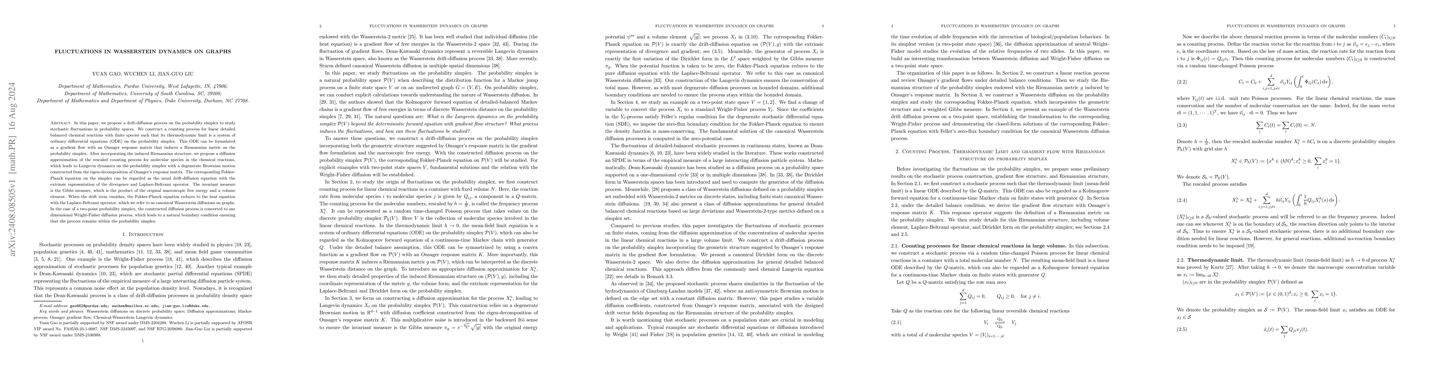 Thumbnail for Fluctuations in Wasserstein dynamics on Graphs