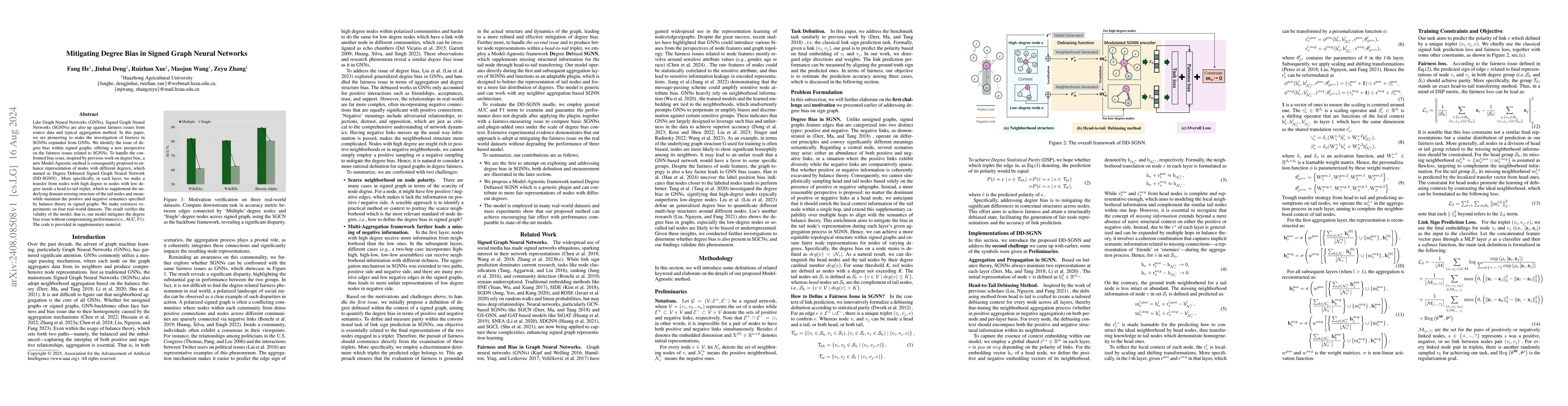Thumbnail for Mitigating Degree Bias in Signed Graph Neural Networks