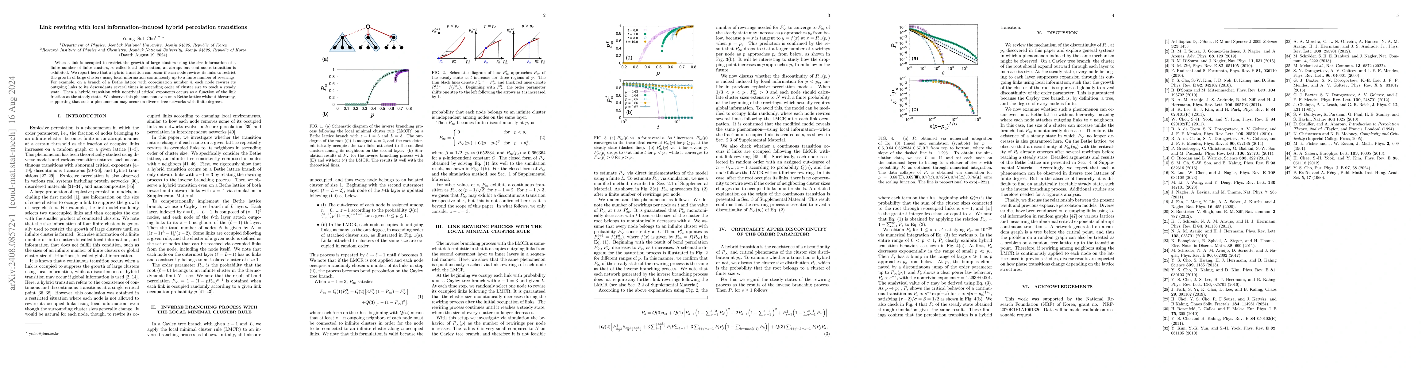 Thumbnail for Link rewiring with local information--induced hybrid percolation
  transitions