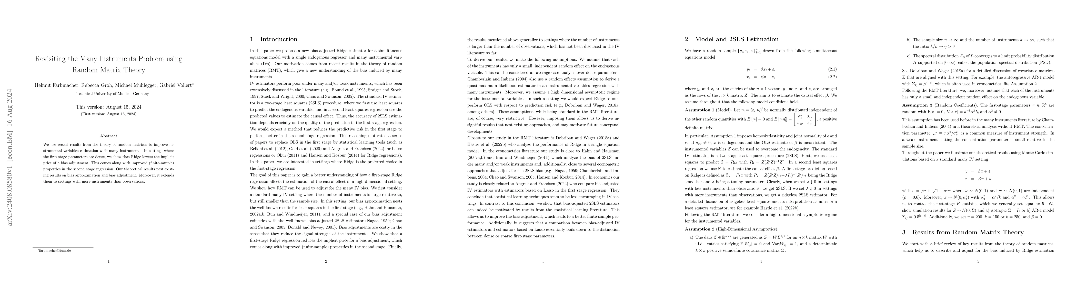 Thumbnail for Revisiting the Many Instruments Problem using Random Matrix Theory