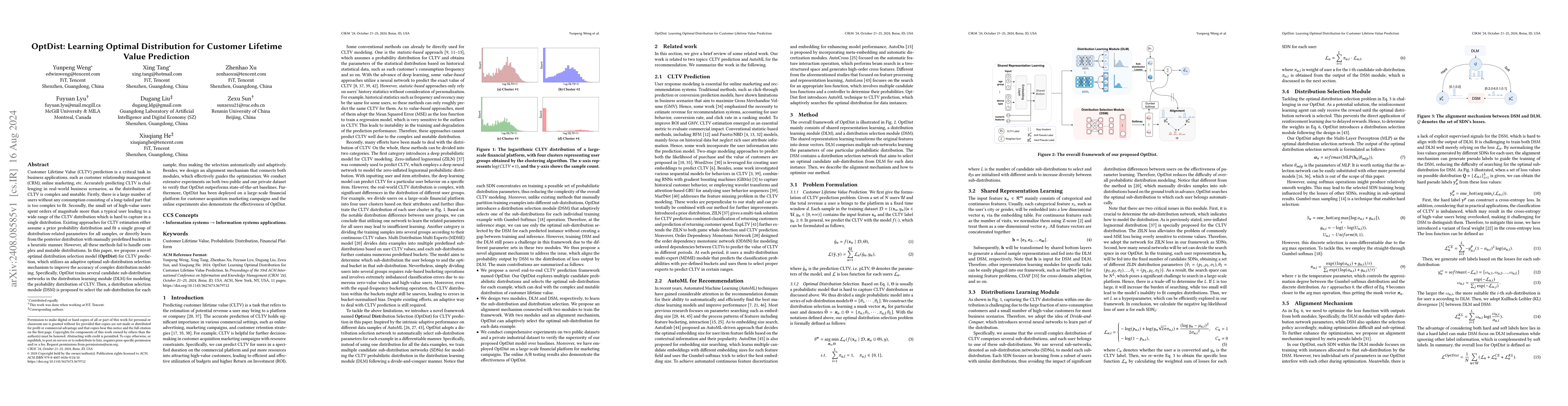 Thumbnail for OptDist: Learning Optimal Distribution for Customer Lifetime Value
  Prediction