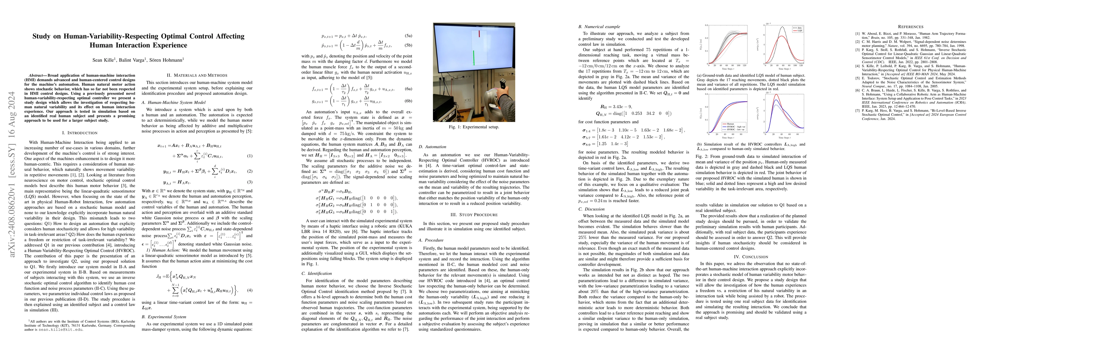 Thumbnail for Study on Human-Variability-Respecting Optimal Control Affecting Human
  Interaction Experience
