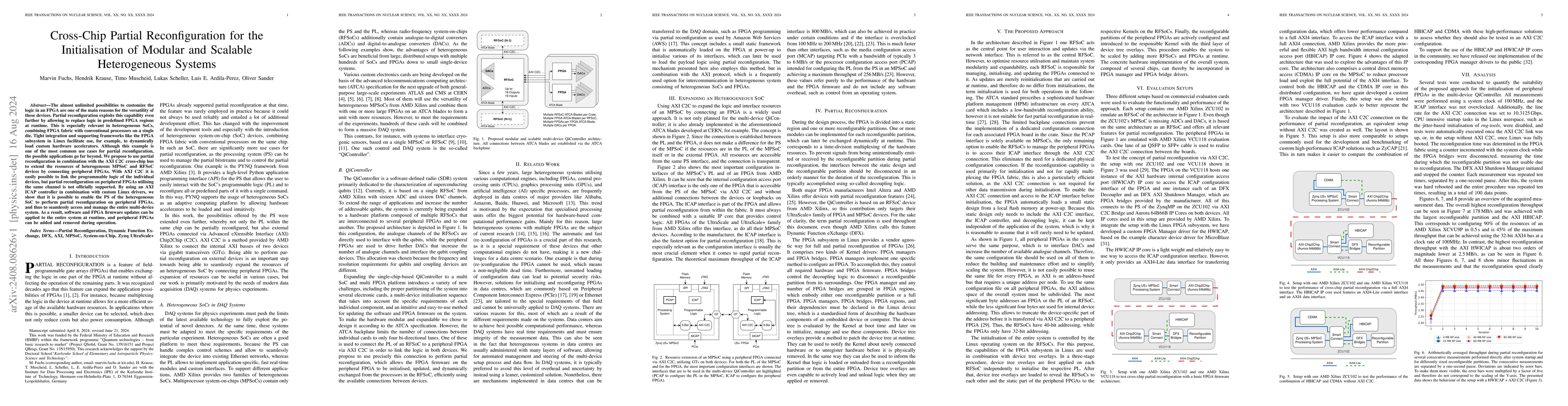 Thumbnail for Cross-Chip Partial Reconfiguration for the Initialisation of Modular and
  Scalable Heterogeneous Systems