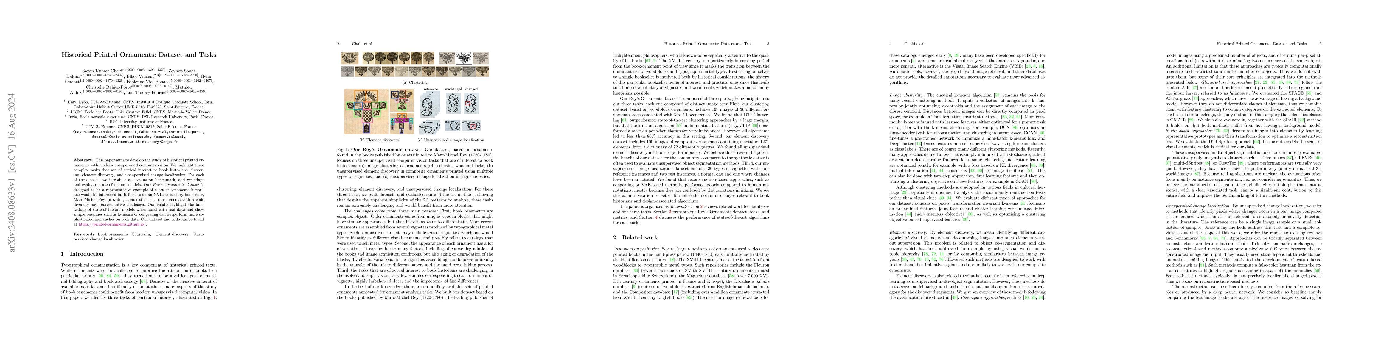 Thumbnail for Historical Printed Ornaments: Dataset and Tasks