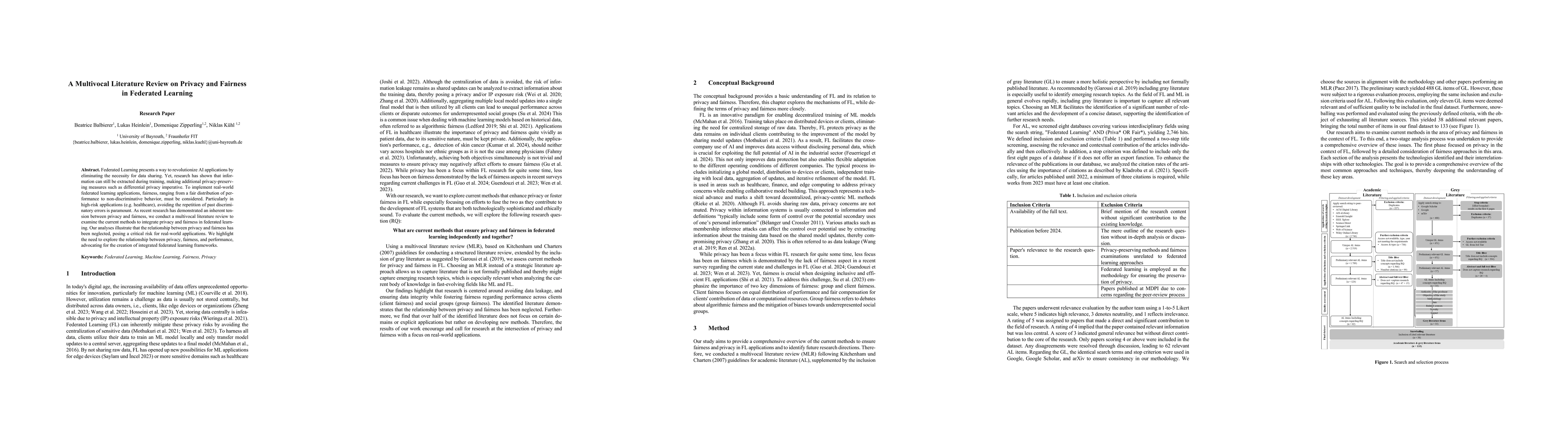 Thumbnail for A Multivocal Literature Review on Privacy and Fairness in Federated
  Learning