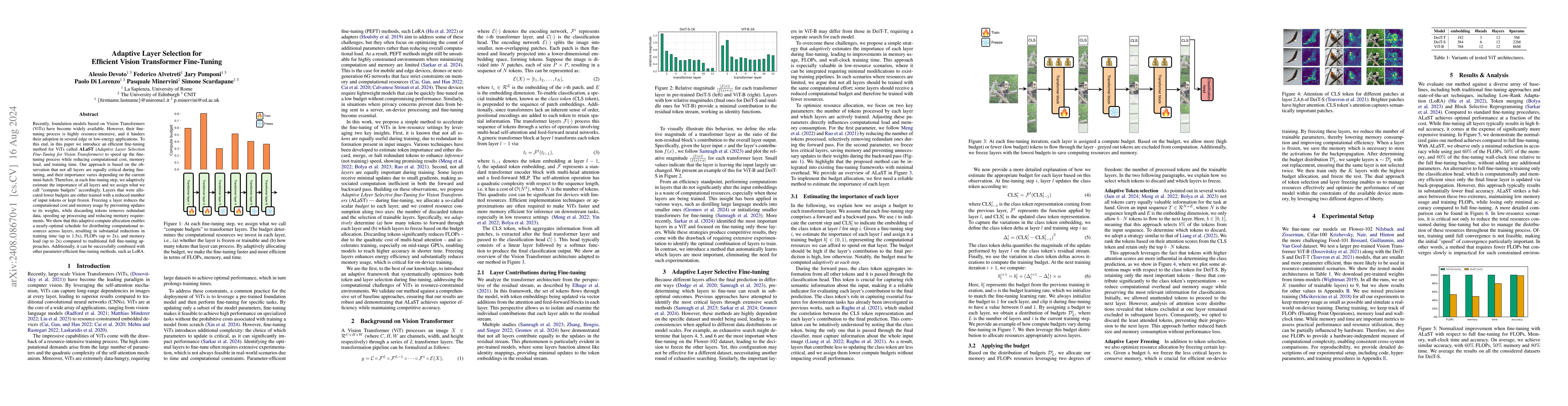 Thumbnail for Adaptive Layer Selection for Efficient Vision Transformer Fine-Tuning