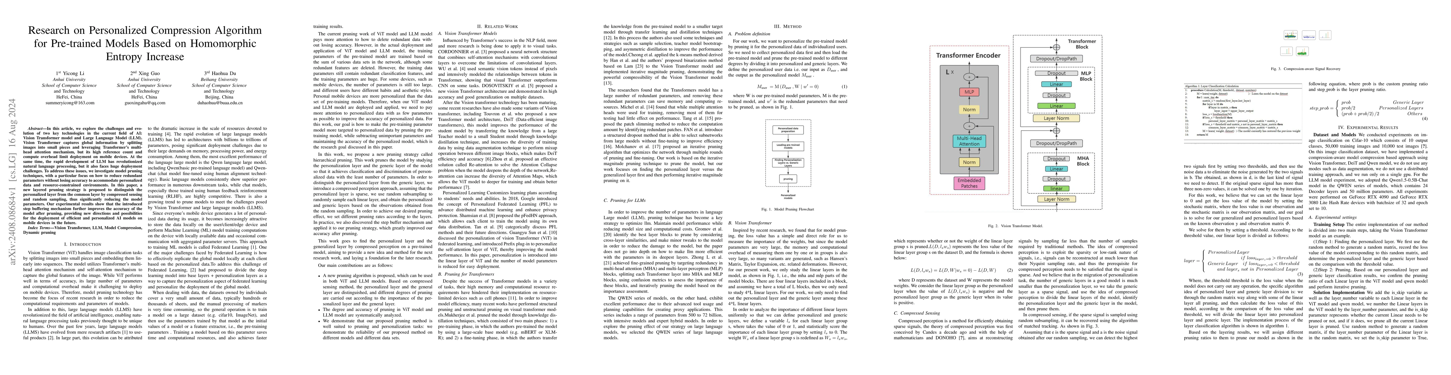 Thumbnail for Research on Personalized Compression Algorithm for Pre-trained Models
  Based on Homomorphic Entropy Increase
