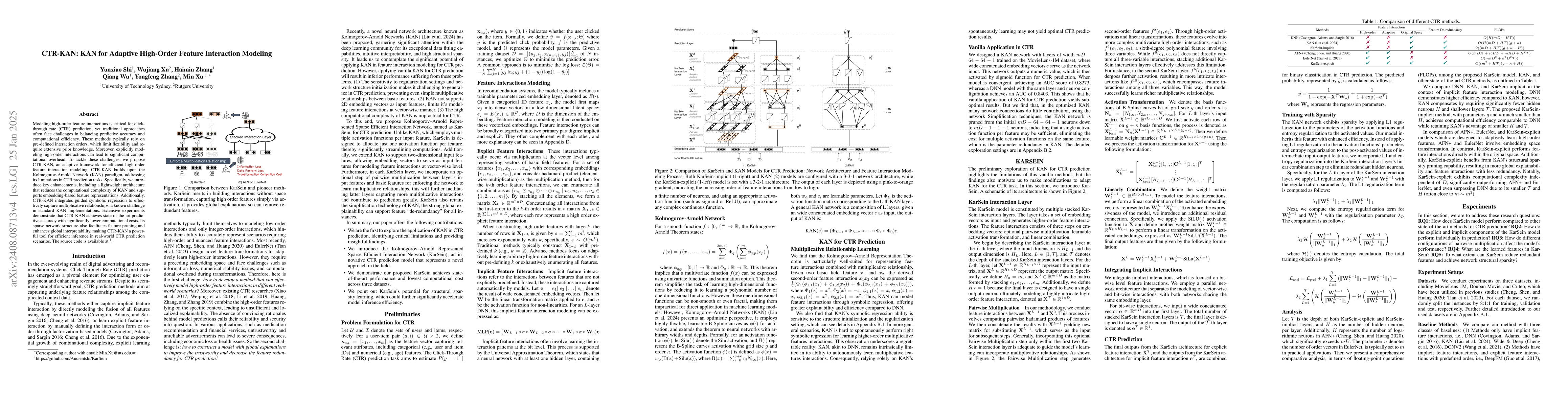Thumbnail for Beyond KAN: Introducing KarSein for Adaptive High-Order Feature
  Interaction Modeling in CTR Prediction