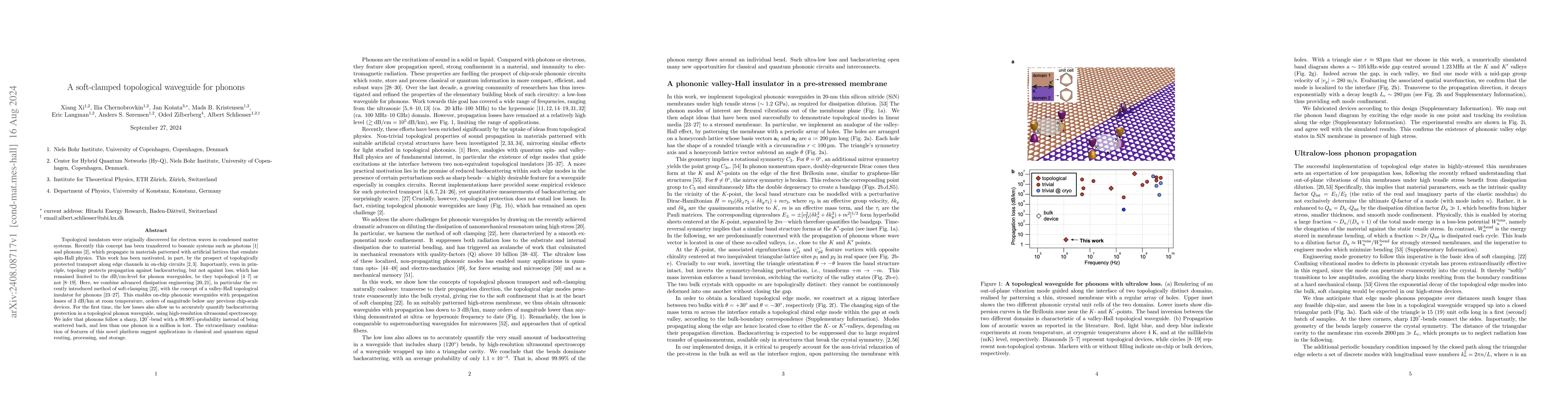 Thumbnail for A soft-clamped topological waveguide for phonons