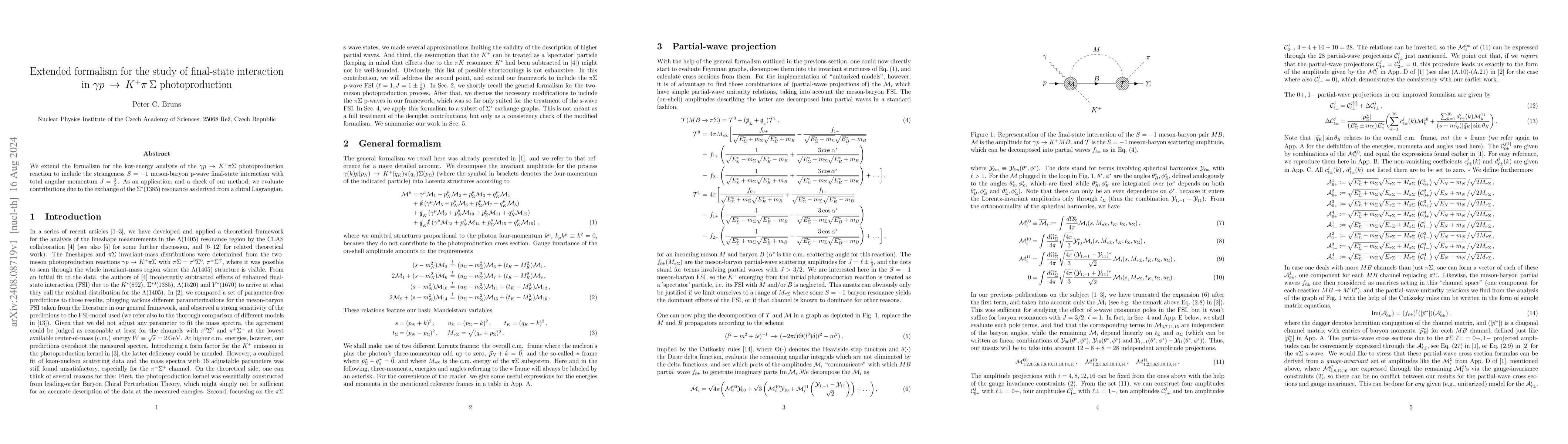 Thumbnail for Extended formalism for the study of final-state interaction in $γ
  p\,\rightarrow\,K^{+}π\,Σ$ photoproduction