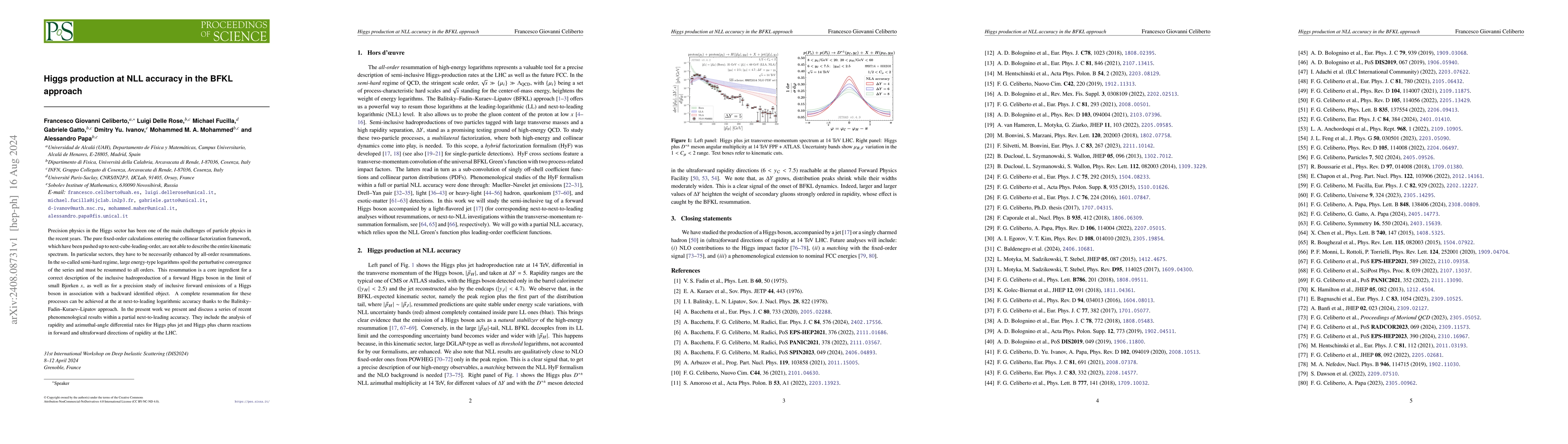 Thumbnail for Higgs production at NLL accuracy in the BFKL approach