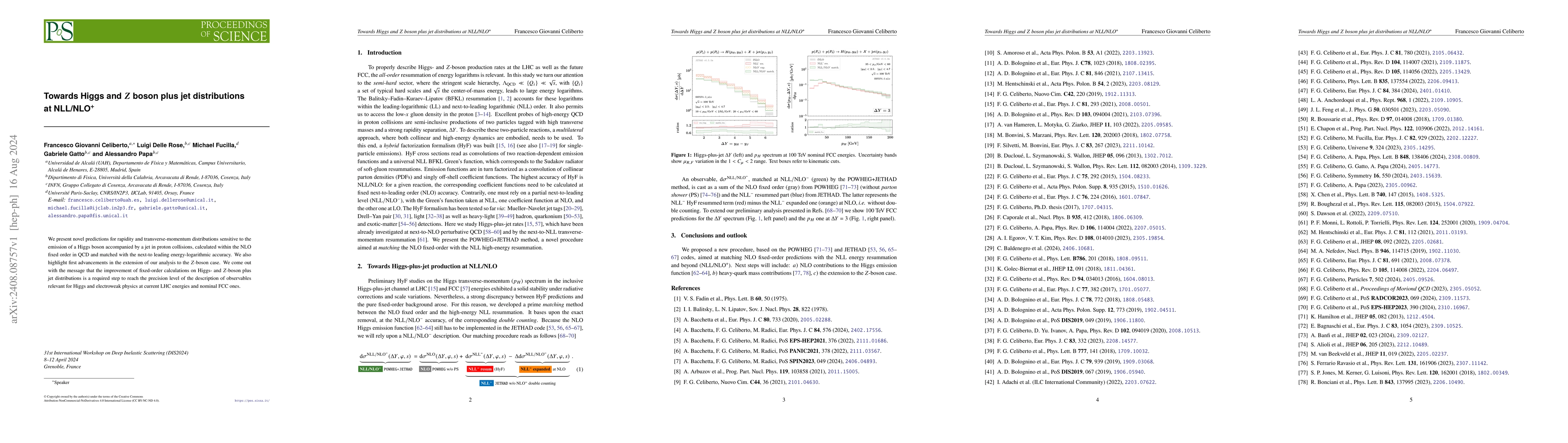 Thumbnail for Towards Higgs and $Z$ boson plus jet distributions at NLL/NLO$^+$