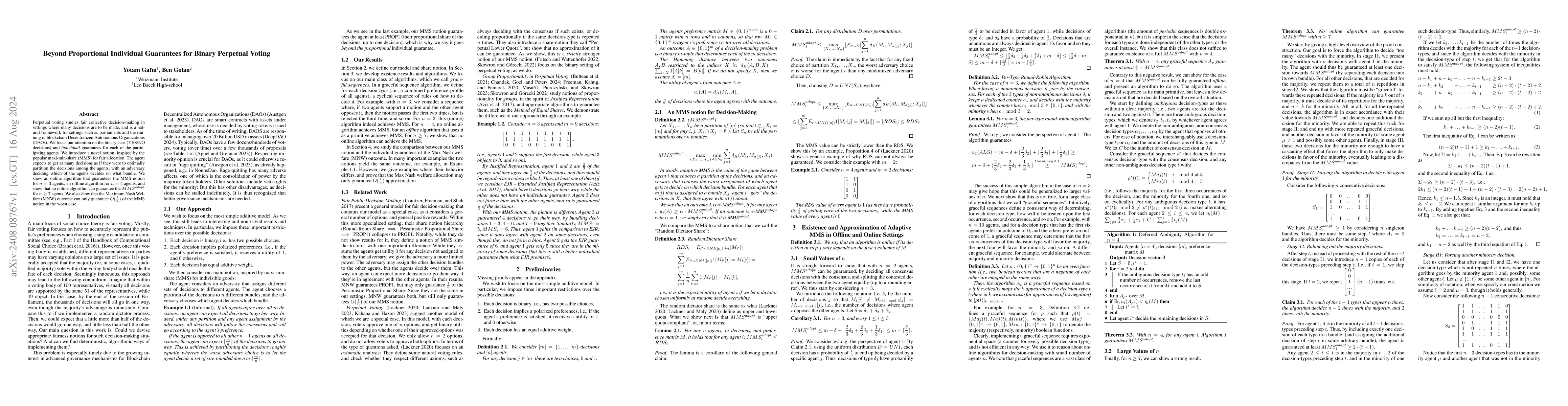 Thumbnail for Beyond Proportional Individual Guarantees for Binary Perpetual Voting