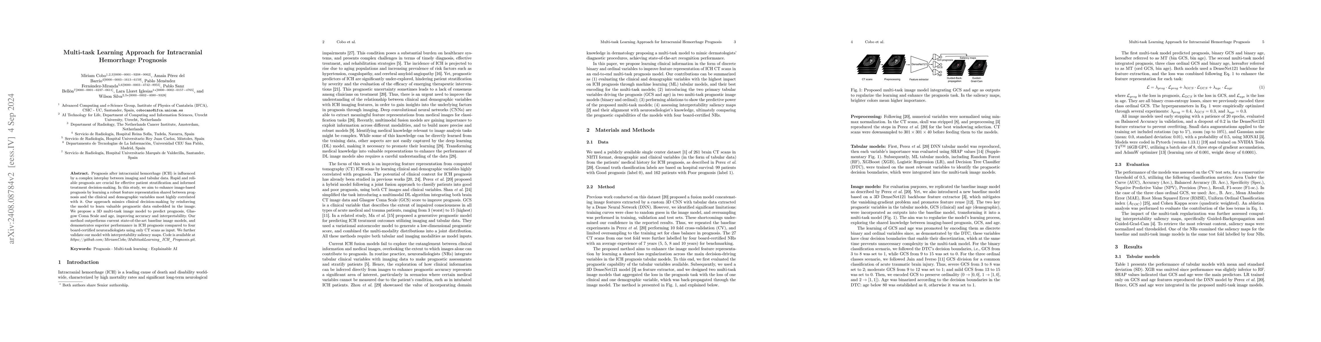 Thumbnail for Multi-task Learning Approach for Intracranial Hemorrhage Prognosis