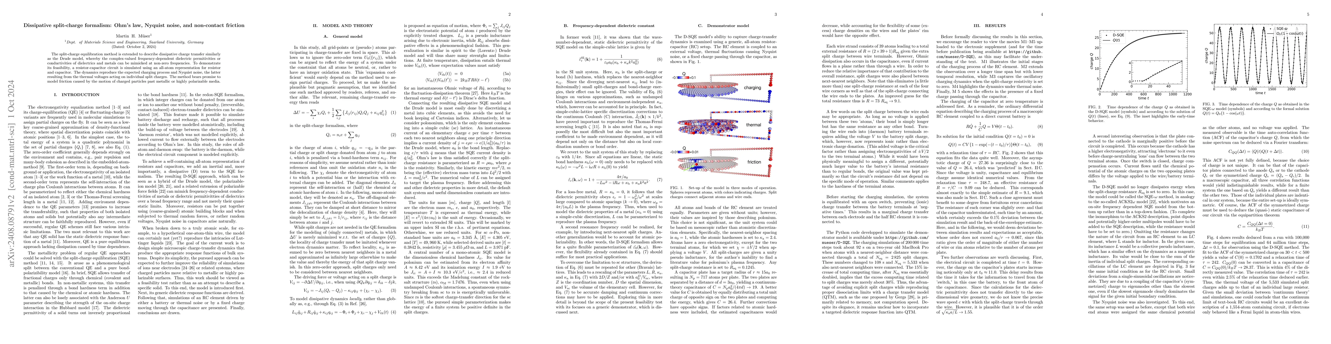 Thumbnail for Dissipative split-charge formalism: Ohm's law, Nyquist noise, and
  non-contact friction