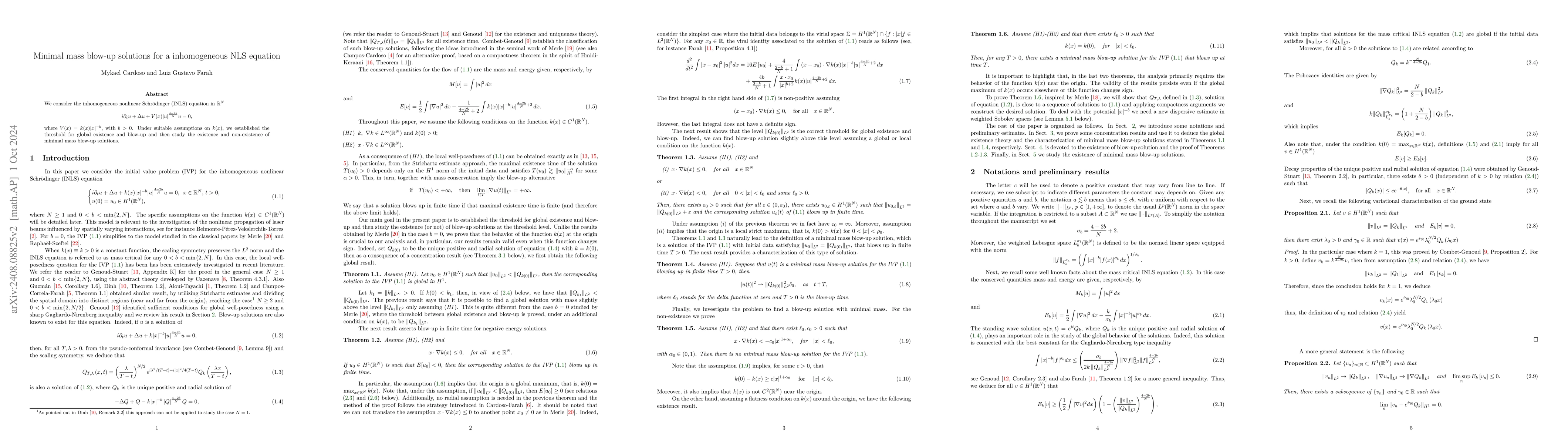 Thumbnail for Minimal mass blow-up solutions for a inhomogeneous NLS equation