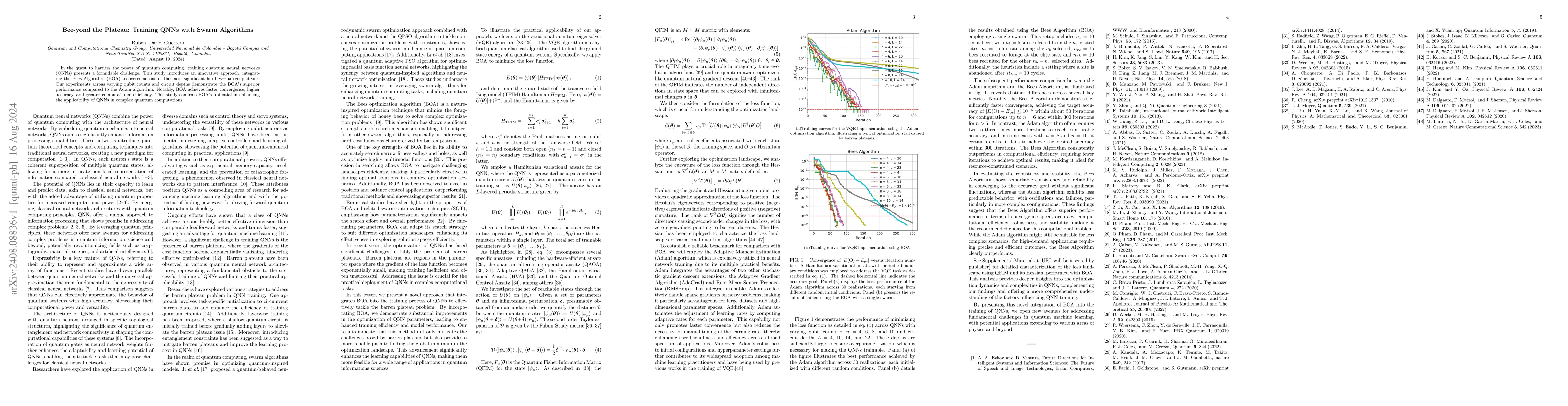 Thumbnail for Bee-yond the Plateau: Training QNNs with Swarm Algorithms