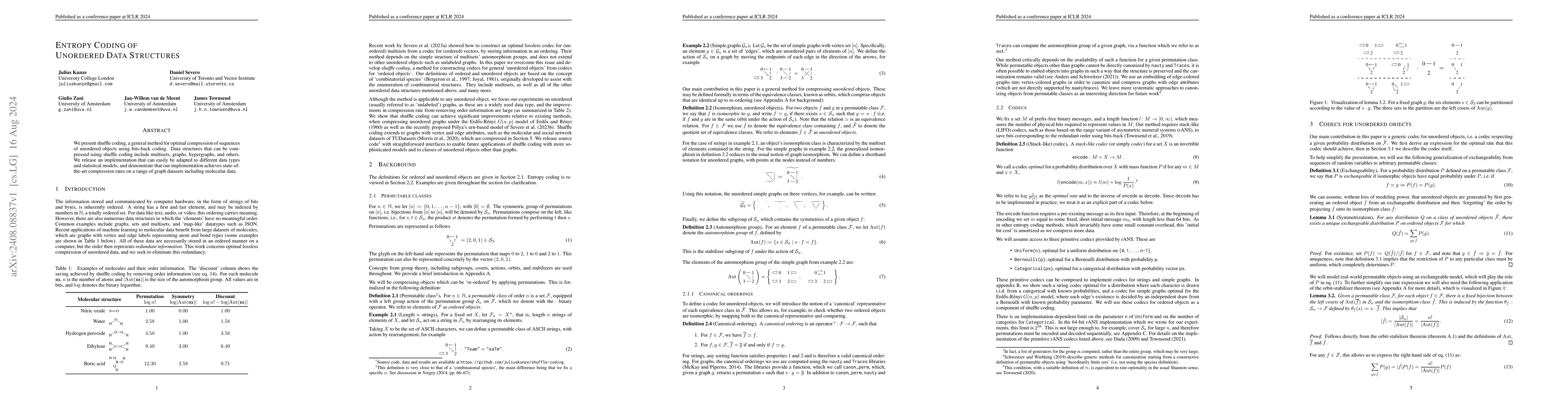 Thumbnail for Entropy Coding of Unordered Data Structures