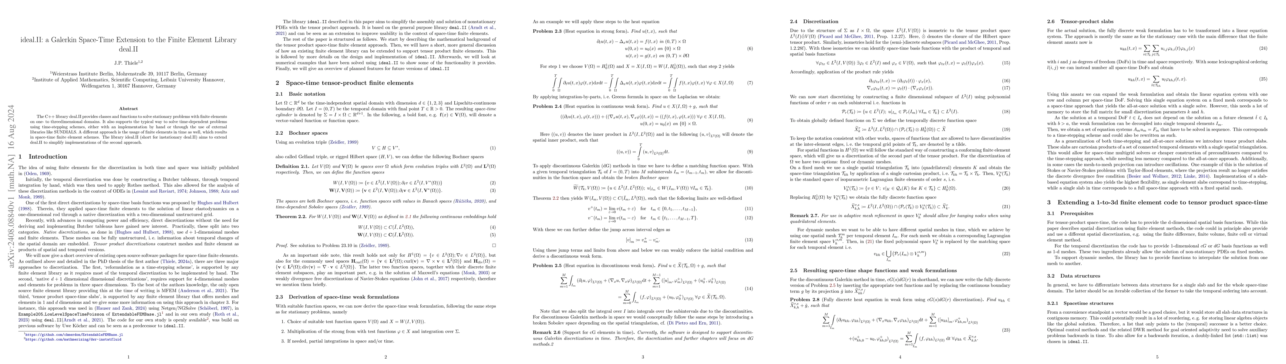 Thumbnail for ideal.II: a Galerkin Space-Time Extension to the Finite Element Library
  deal.II
