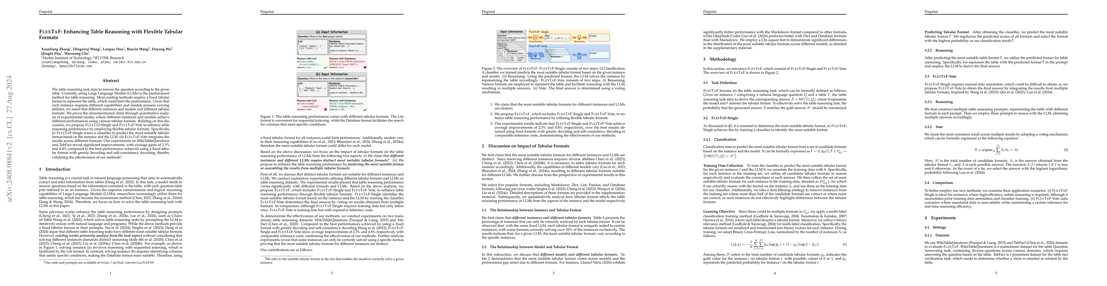 Thumbnail for FLEXTAF: Enhancing Table Reasoning with Flexible Tabular Formats