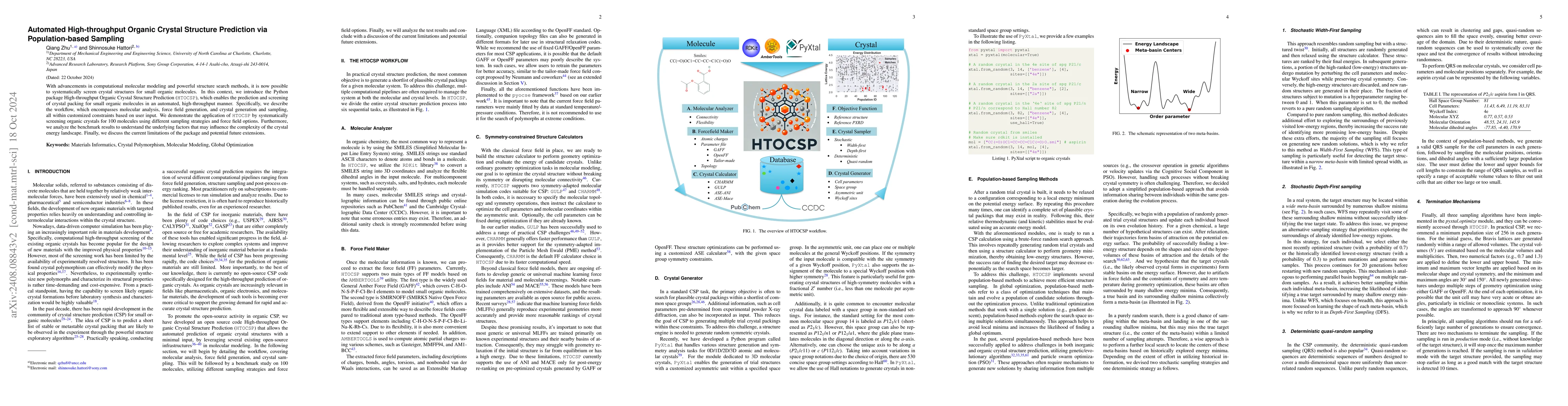 Thumbnail for Automated High-throughput Organic Crystal Structure Prediction via
  Population-based Sampling