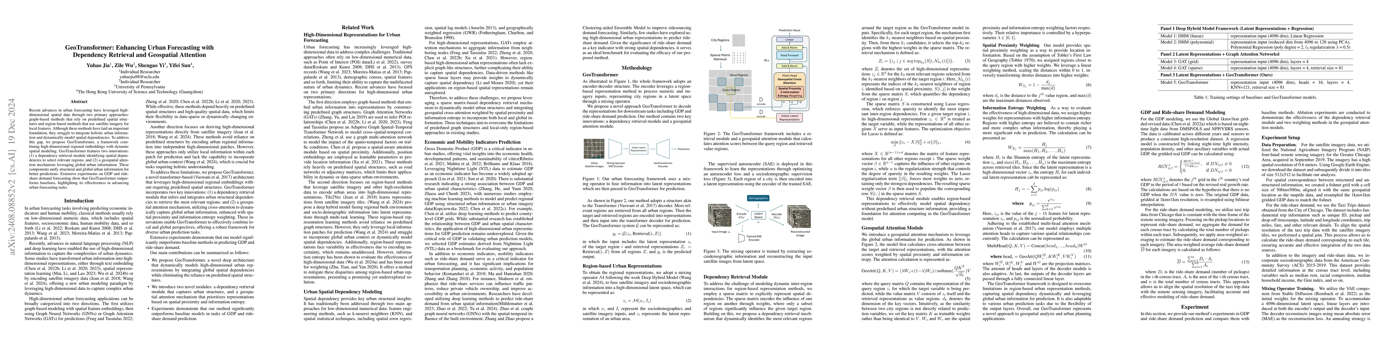Thumbnail for GeoTransformer: Enhancing Urban Forecasting with Geospatial Attention
  Mechanisms