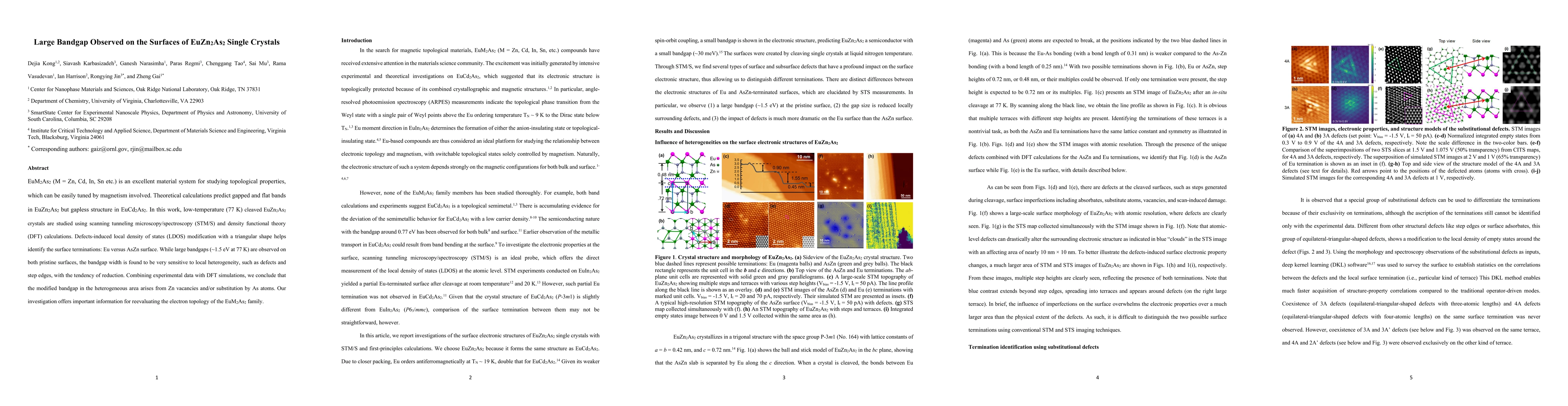 Thumbnail for Large Bandgap Observed on the Surfaces of EuZn2As2 Single Crystals