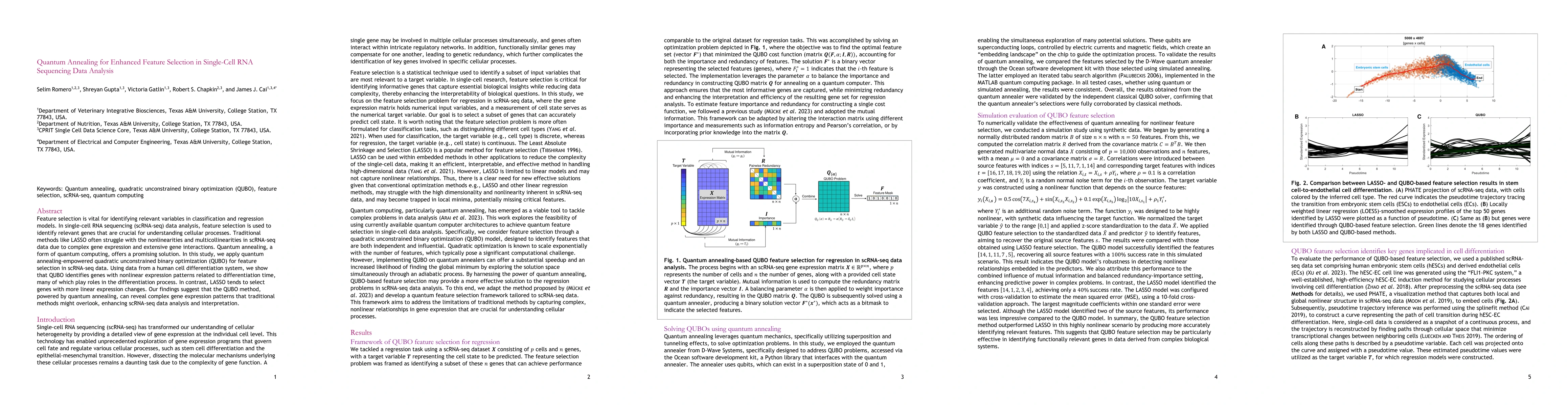 Thumbnail for Quantum Annealing for Enhanced Feature Selection in Single-Cell RNA
  Sequencing Data Analysis