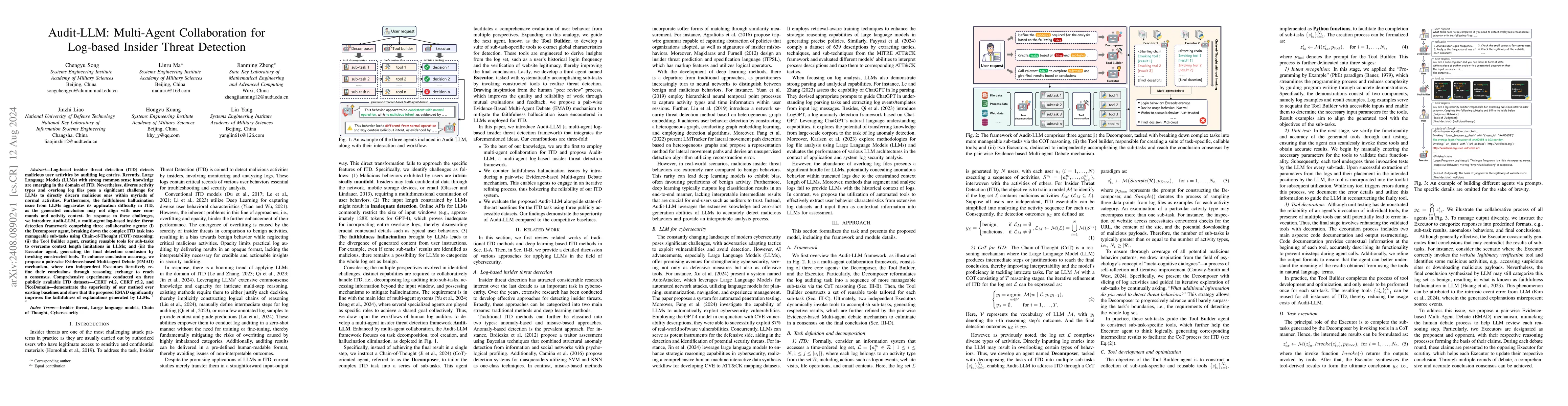 Thumbnail for Audit-LLM: Multi-Agent Collaboration for Log-based Insider Threat
  Detection