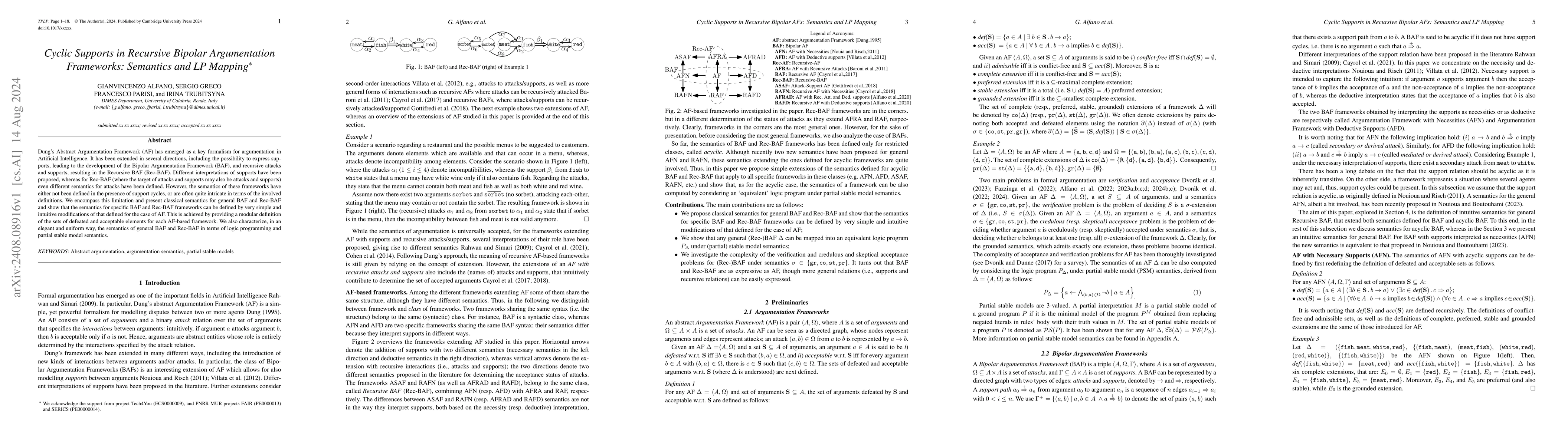 Thumbnail for Cyclic Supports in Recursive Bipolar Argumentation Frameworks: Semantics
  and LP Mapping