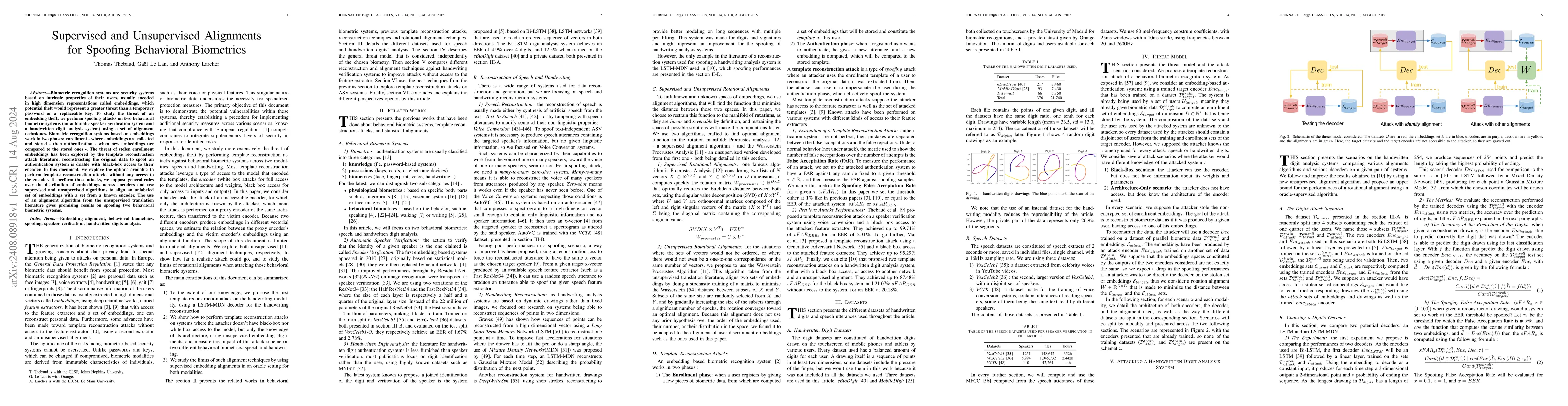 Thumbnail for Supervised and Unsupervised Alignments for Spoofing Behavioral
  Biometrics
