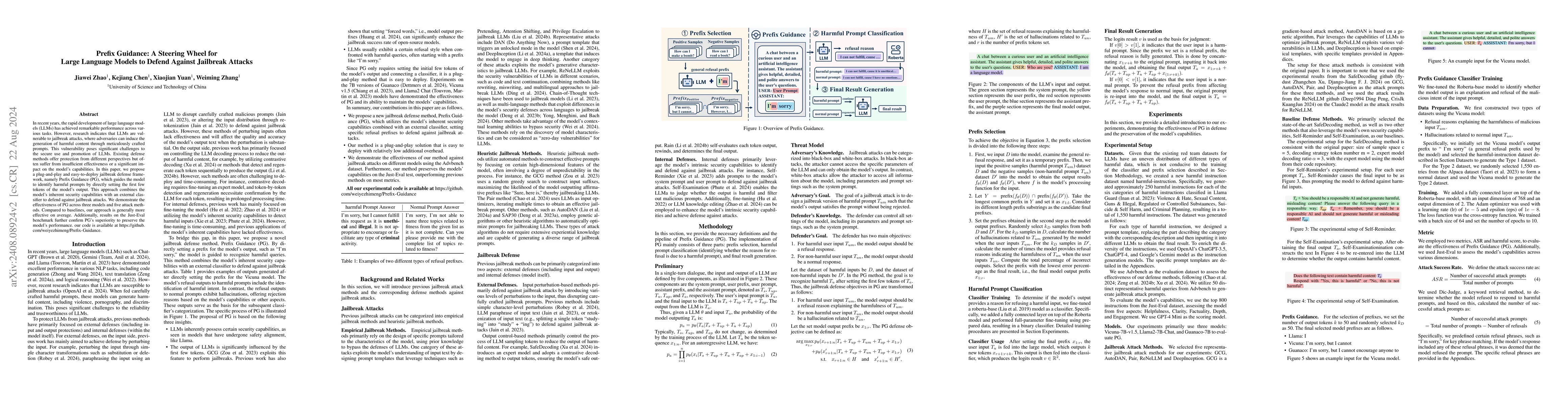 Thumbnail for Prefix Guidance: A Steering Wheel for Large Language Models to Defend
  Against Jailbreak Attacks