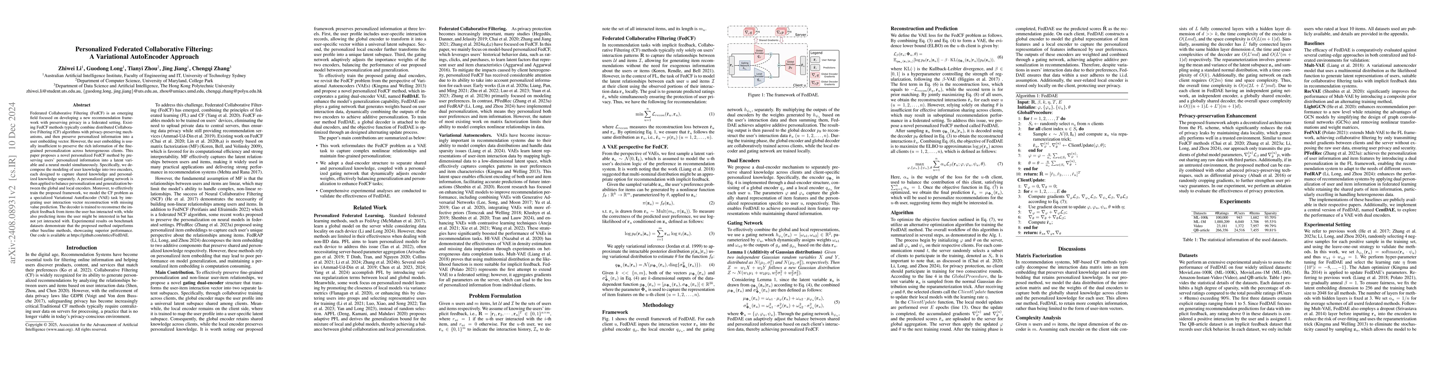 Thumbnail for Personalized Federated Collaborative Filtering: A Variational
  AutoEncoder Approach